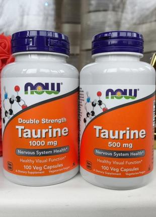 Таурин, taurine, сша, 500/1000 мг, 100 капсул