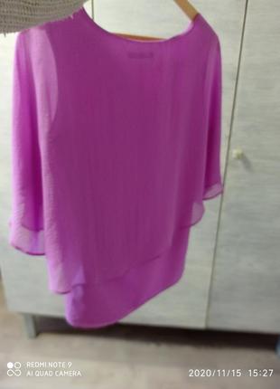 Красивая, яркая блуза, лавандового цвета, большой размер david emanuel4 фото