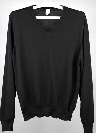 Marz merino wool чоловічи светр чорний вовняний легкий розмір m l