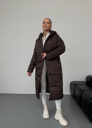 Пальто стеганое женское зимнее