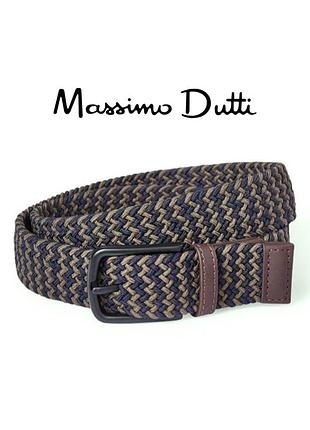 Massimo dutti плетеный эластичный ремень текстиль кожа