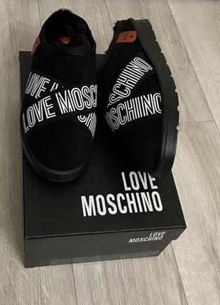 Тапки теплі love moschino нові оригінал тапочки сабо капці