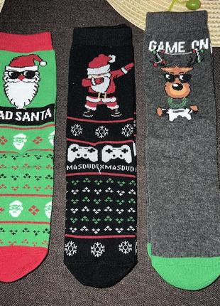 Носки коттоновые в новогодний принт/на размер: ✔️31/33 ✔️34/36