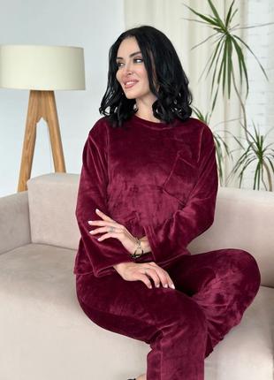 Махровий костюм з декоративними кишенями4 фото