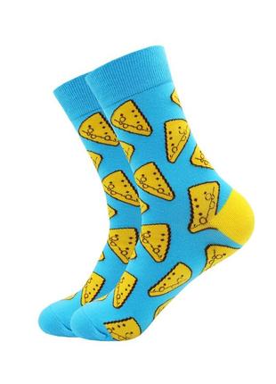 Носки хлопковые от friendly socks cheese. цвет: голубой