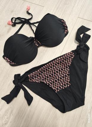 Черный раздельный женский купальник от hunkemoller, размер s-m
