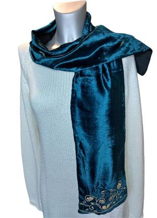 Двосторонній велюровий шарф-шаль jago 20*145см