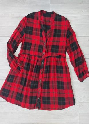 Платье рубашка zara в клетку