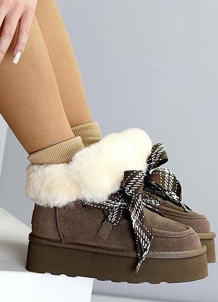 Женские замшевые угги автоледи