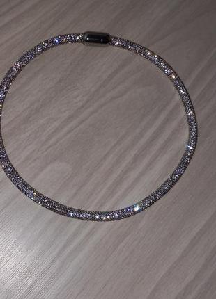 Колье чокер струна стразы swarovski силикон силикон