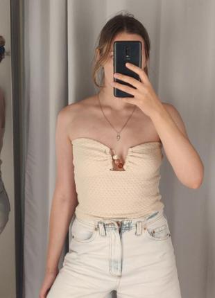 Топ молочного цвета h&m