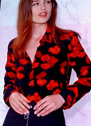 100% вискоза стильная блуза в цветах р. 42 от & other stories los angeles atelier