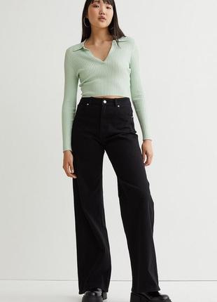 Джинсы черные джинсы клеш палаццо h&m