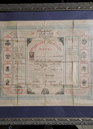 Свидетельство о образовании. вид. межвоенная польша 1920р.
