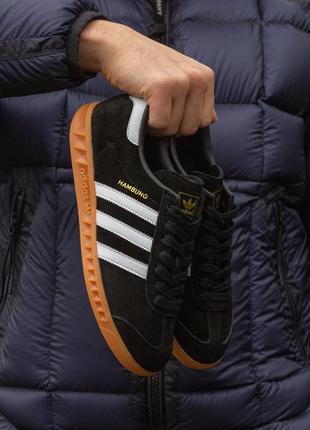 Мужские кроссовки adidas hamburg black white 40-41-42-43-44-45