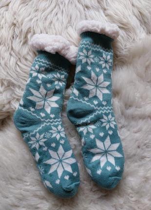 💚❄️💚 теплые новые домашние носки снежинки