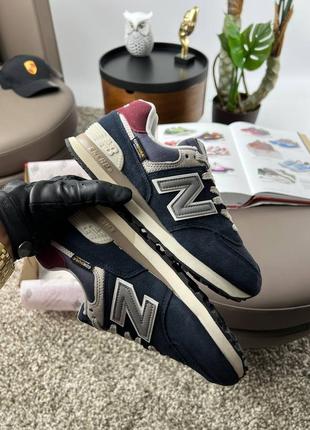 Женские кроссовки New Balance 574 Green Pigment navy wine3 фото