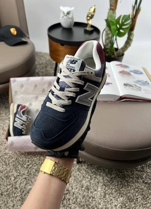 Женские кроссовки New Balance 574 Green Pigment navy wine6 фото