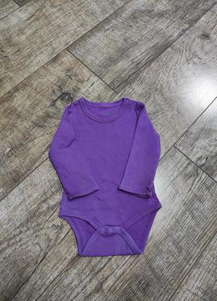 Боди, бодик с длинным рукавом в рубчик, so cute, р. 6-9мес., 74, длинна 37см