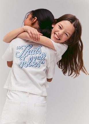 Футболка з принтом бавовна на дівчинку 7 8 років футболка хлопок mango