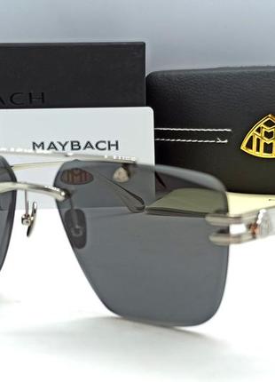 Maybach очки мужские солнцезащитные модные черные в серебристом металле