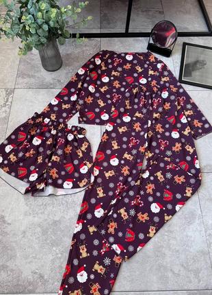 Новогодняя пижама 3-ка (кофта + штаны + шорты)