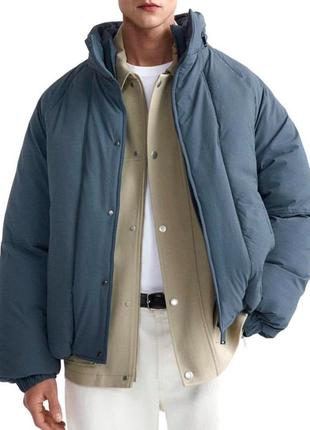 Шикарная теплая куртка пуфер zara испания, эко пуховик