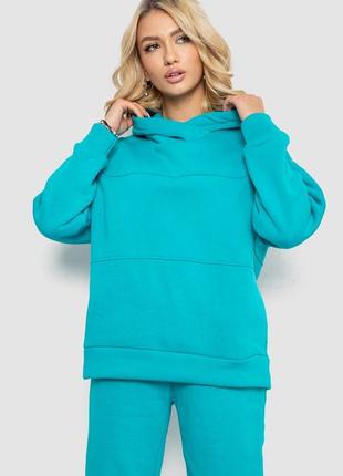 Спортивный костюм женский на флисе, цвет бирюзовый, 247r10765
