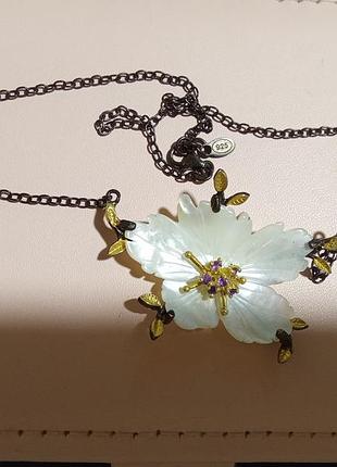 Дизайнерське намисто з перламутром і аметистами