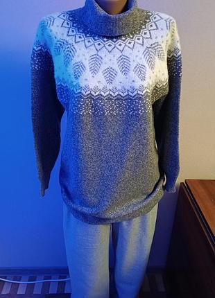 Подовжений светр туніка оверсайз з високим горлом f&f англія