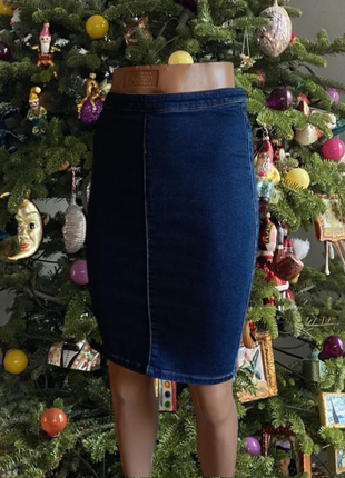 😍 джинсовая юбка с разрезом xs 😍
