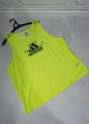 Майка сетка оригинал adidas салатового цвета