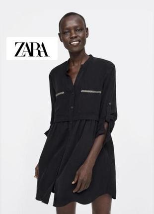 Платье-рубашка, платье на пуговицах с карманами zara оригинал.
