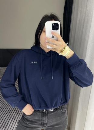 Якісна тепла на флісі кофта з капюшоном худі бобка світшот толстовка оверсайз укорочена