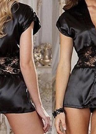 Атласный халат с кружкой