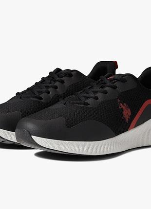 Чорні чоловічі кросівки u.s. polo assn з червоним лого