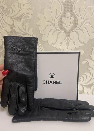 Кожаные утепленные перчатки