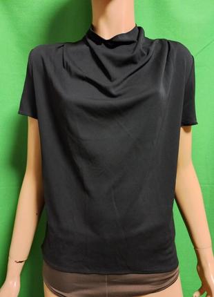 Блуза с драпированной горловиной и молнией сзади  из трикотажной вискозы XL / 50