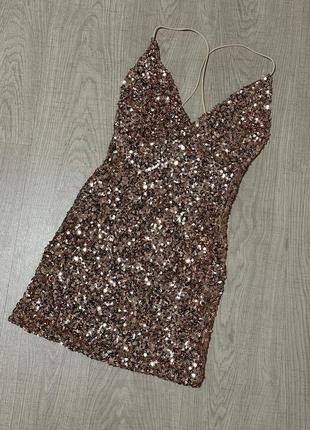 Платье в золотую пайетку dressmezee