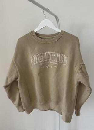 Пісочний бежевий оверсайз світшот худі pull&bear