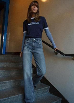 Широкие длинные джинсы от zara 42р, оригинал