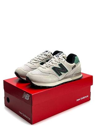Жіночі кросівки new balance 574 beige black green
