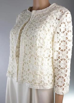 Стильная, нежная,брендовая,номерная,германия,фирменная, кружная накидка, жакет, молочный