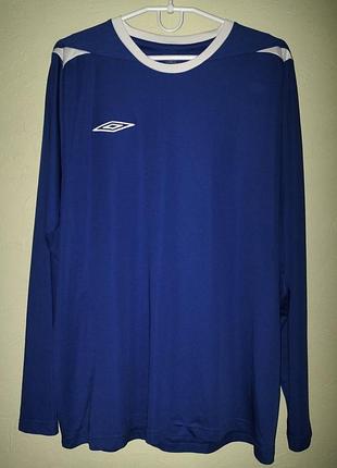Спортивна футболка кофта лонгслів umbro футбольна синя