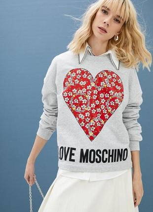 Стильный качественный свитшот love moschino, оригинал размер м