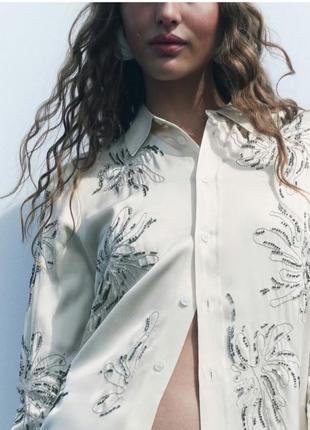Блуза розшита бісером zara