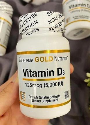 Вітамін д3 5000 мо, 90/360 капсул, сша, california gold nutrition вітамін d3