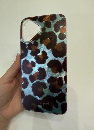 Чохол на айфон 16 плюс леопардовий переливається