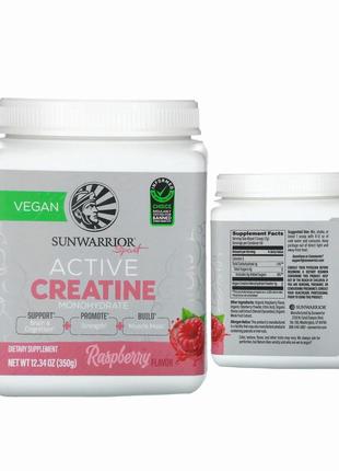 Sunwarrior sport активний моногідрат креатину малина 350 г 12,34 унці creatine monohydrate suw-92081