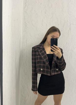 Жакет из твида приталенный